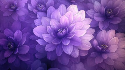 Obraz premium A cluster of vibrant purple flowers creating a dreamy and serene atmosphere.
