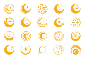 Simple Moon Vector Illustration Element