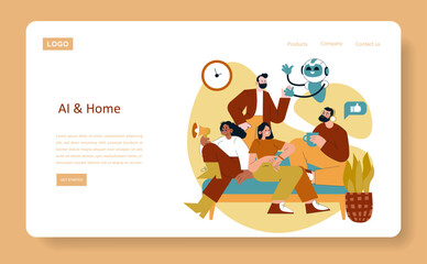 Ai Home. Flat Vector Illustration