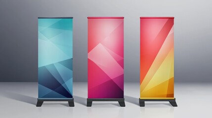 Agency stands roll up banner design stands template. Editable roll-up banner vector template. Three colors banner layout Mockup, advertisement, pull up, polygon background, Vector illustration illust