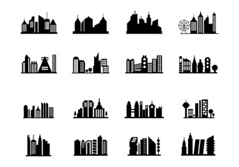 City silhouette Design Element Set