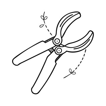 black and white garden shears clip art preview