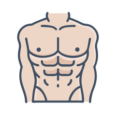 Male Torso with Abs Icon Design