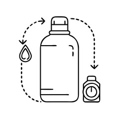refillable bottle icon, refillable bottle vector illustration-simple illustration of refillable bottle, perfect for refillable bottle logos and icons