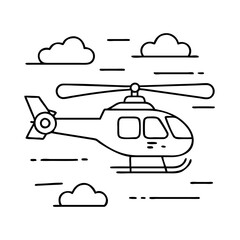 Obraz premium rescue helicopter icon, rescue helicopter vector illustration-simple illustration of rescue helicopter, perfect for rescue helicopter logos and icons