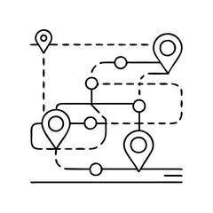 Obraz premium route map icon, route map vector illustration-simple illustration of route map, perfect for route map logos and icons