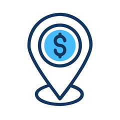 Map Pin with Dollar Symbol Icon Design