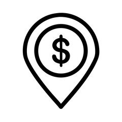 Map Pin with Dollar Symbol Icon Design