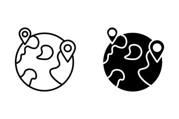 map icon set, map vector set sign symbol vector icon illustration