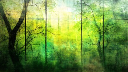 Lush Contemporary Urban Park Scene with Trees and Greenery