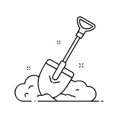 shovel icon, shovel vector illustration-simple illustration of shovel, perfect for shovel logos and icons