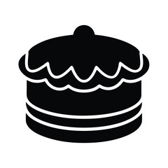 Cake Silhouette Icon Vector Illustration Simple