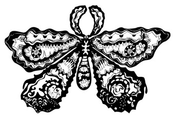 black and white butterfly tattoo