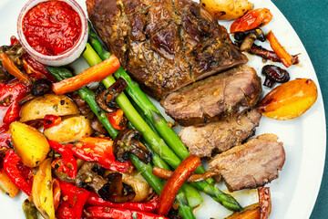 Roasted duck breast, grilled duck meat.