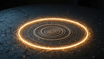 Fototapeta premium Dynamic energy spiral motion abstract digital environment circular patterns futuristic design close-up view visualization of energy concepts