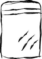 plastic packaging icon in doodle style