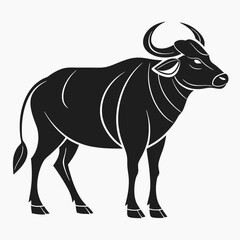 Indian Big Ox Silhouette Powerful Traditional Farm Animal Icon