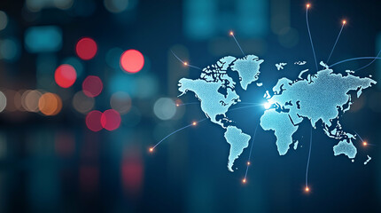 Health Crises and Pandemic: A Paradigm Shift in Globalization - Digital Interconnectivity & Economic Reengineering - Conceptual Photo Stock with Empty Space