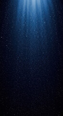 Obraz premium Celestial Cascade: Blue Light Rays Through a Starry Night Sky - Dreamy Space Background for Wall Art & Inspiring Designs!