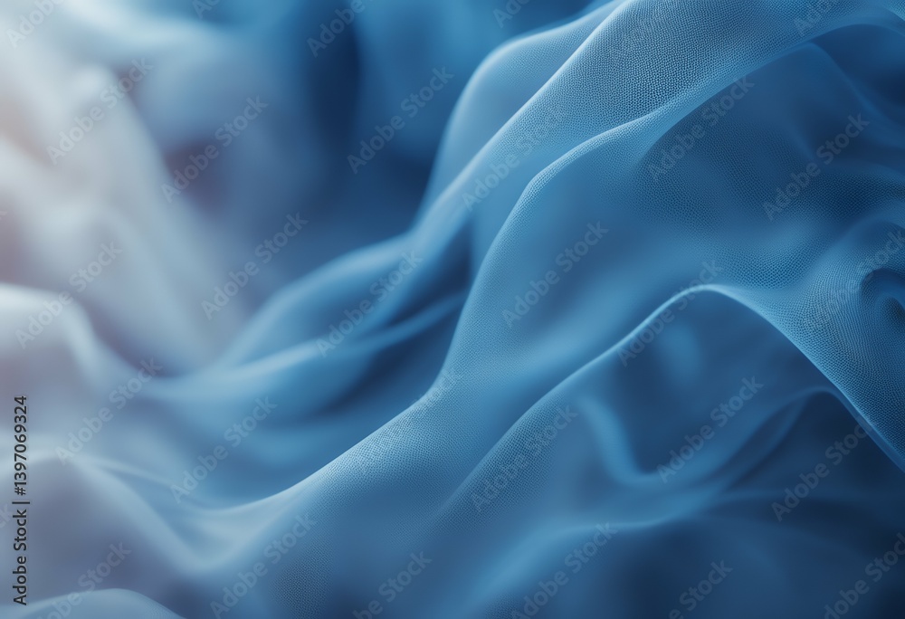 Wall mural cloth lines wavy background smooth blue mesh abstract curve template water breeze desktop blur fine 