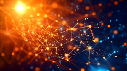 Glowing Digital Connections in a Network of Vibrant Colors