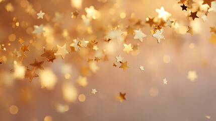 Fototapeta premium Golden stars background for christmas and new year celebration festive holiday sparkle abstract design