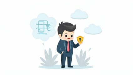 Flat Cybersecurity Threat Insights: High-Quality Stock Imagery of Secure Digital Infrastructures & Proactive Risk Management for Enterprise Safety