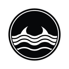 ocean outline silhouette icon vector illustration.eps