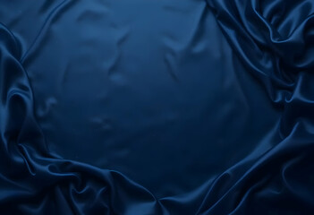 Obraz premium Navy Blue silk fabric with smooth texture and subtle ripples
