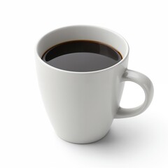 Caneca branca isolada com caf&eacute; em um fundo branco