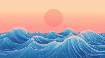 Abstract ocean wave by Vita. Touched up by hand. illustration