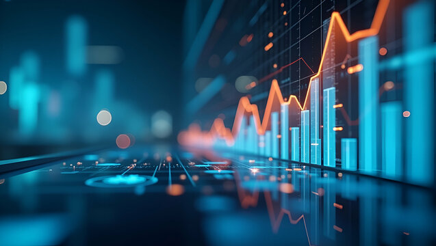 Analyze business impact trends using comprehensive performance metrics strategic initiatives and market analytics to drive sustainable corporate growth and competitive advantage. in  Photo Stock  Conc