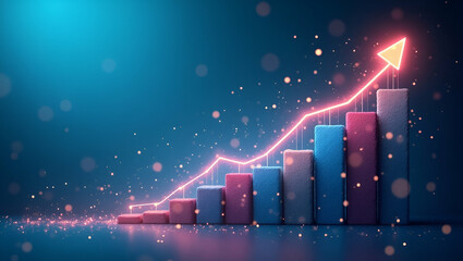 Dynamic Visual Concept: Growth Expectations with Data-Driven Forecasts, Expert Analyses, Upward Trends, Business Expansion Opportunities - Photo Stock Concept with Empty Space