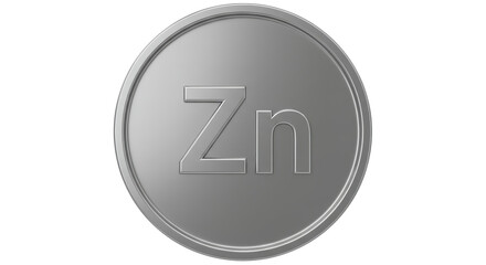 Isolated zinc metal on white background