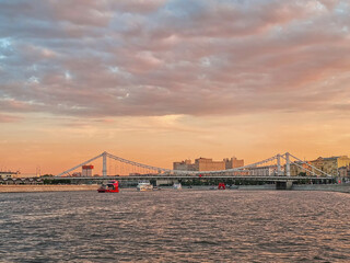 Crimean bridge, Suspension bridge in Moscow.