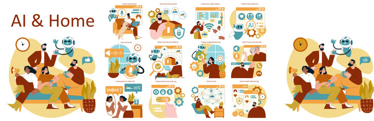 Naklejka premium Ai Home. Flat Vector Illustration