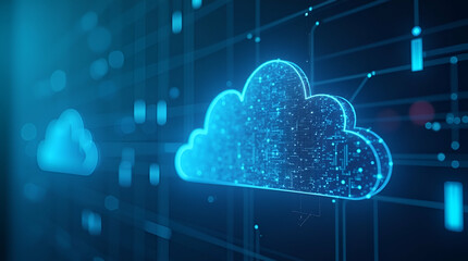 Comprehensive Cloud API Solution for Secure Data Exchange and Service Orchestration in Photo Stock Concept with Left-Side Empty Space for Enterprises