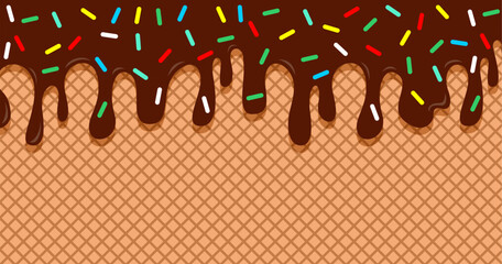 abstract chocolate vector background, wafer background texture, sweet concept for your design background