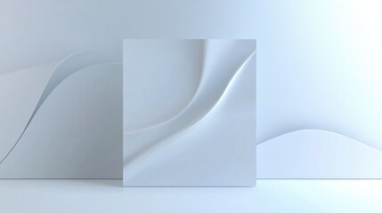 Blank white empty square tri fold catalogs brochure flyer, with clipping path, changeable background for mock up and template design. 3d render illustration. illustration