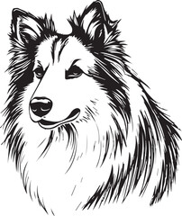 Sheltie Dog. Hand drawn vector illustration	