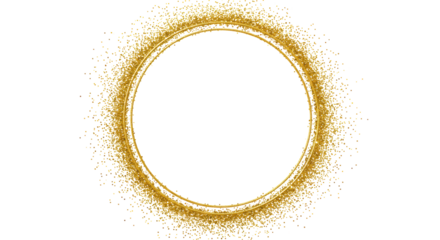 Isolated Glittering Golden Circle Frame