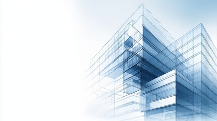 Obraz premium Modern digital architecture background with transparent layered blueprints, crisp white construction lines, and an innovative futuristic look - structure detailed architecture