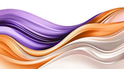Obraz premium Soft and flowing abstract design with warm gradient waves in peach, coral, and fiery orange tones, evoking a sense of energy and warmth., copy space for text - calming beauty