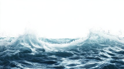 Sea wave isolated over white background. illustration