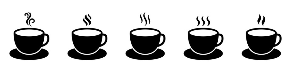 Cup icon. Coffee or tea cup icons set.