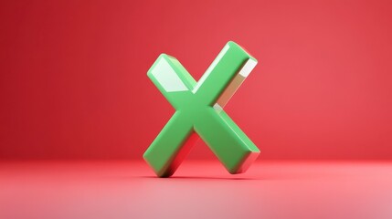 Obraz premium 3d green check mark, red cross mark icon illustration