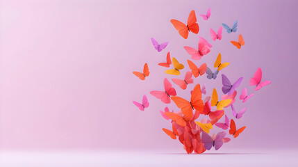 Colorful Butterflies in Abstract Creative Nonprofit Illustration