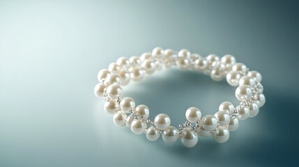 Elegant off-white beaded necklace. illustration