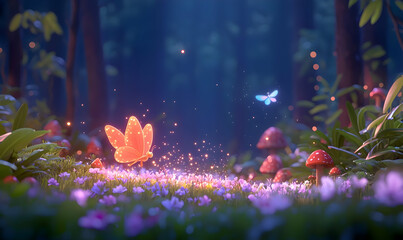 Enchanted Fairy Parade in a Magical Forest for Children to Explore