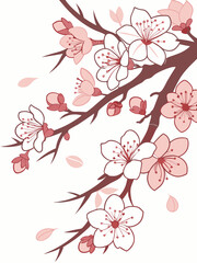 Sakura Origins Vector | Ancient Japanese Flower Concept Art